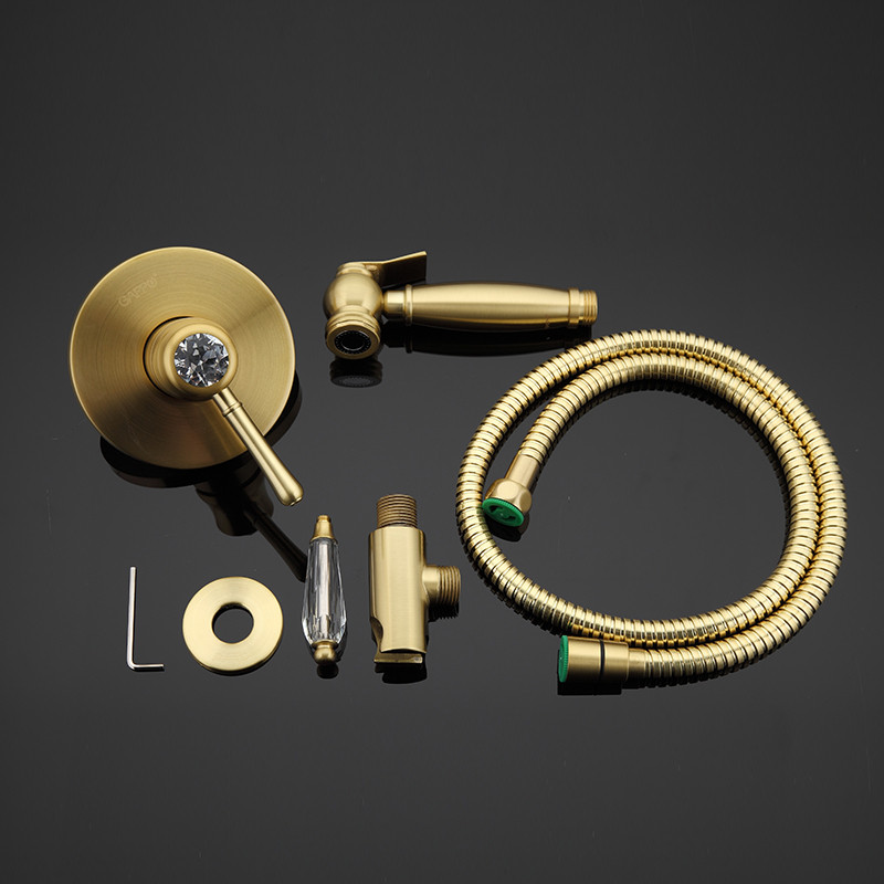 Смеситель с гигиеническим душем GAPPO G7297-4 хрусталь руч - Изображение №5