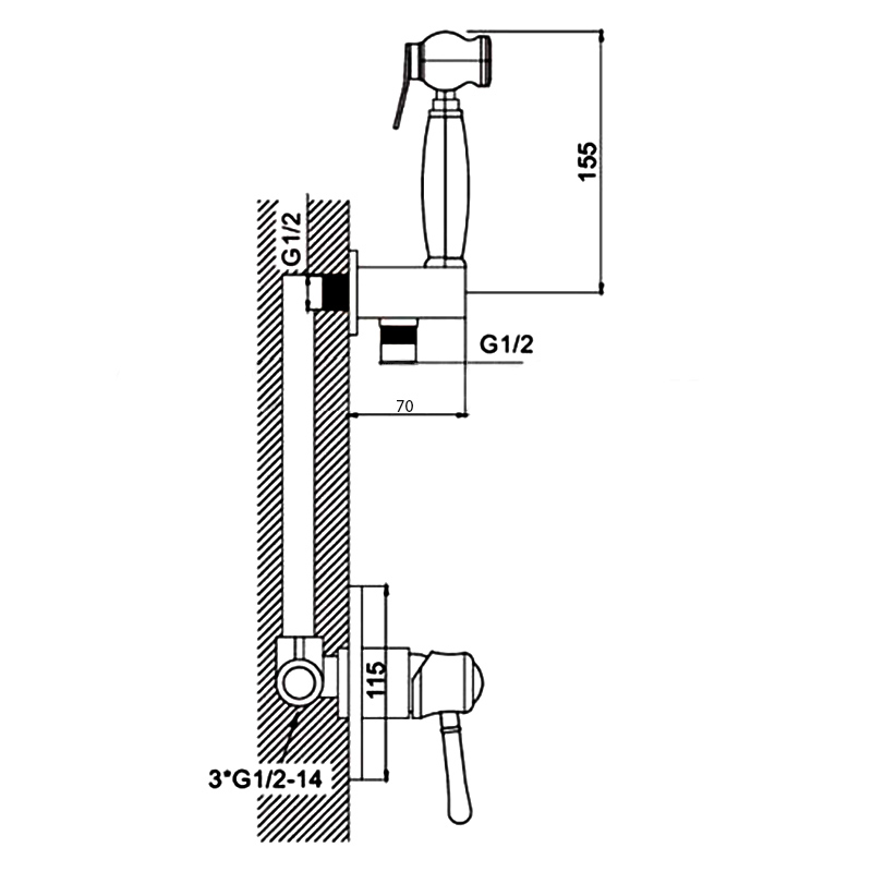 Смеситель с гигиеническим душем GAPPO G7297-4 хрусталь руч - миниатюра №7