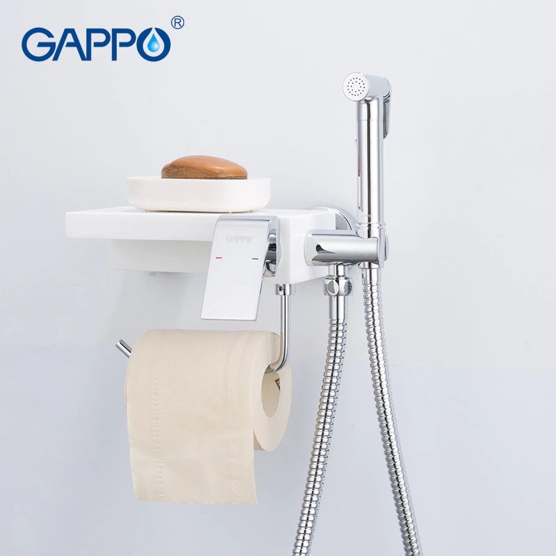 Смеситель с гигиеническим душем GAPPO G7296 латунь /хром/белый - миниатюра №5