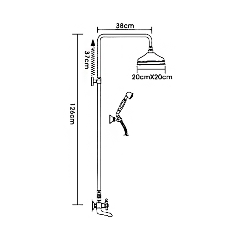 Душ/система  (позолоченный)  G2404 *   (смес с гусаком, верхний душ, ручн. лейка)  GAPPO - миниатюра №2