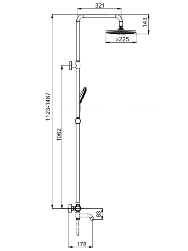 Душ/система GAPPO G2490 латунь/хром /термостат /лейка 3 реж /тропический душ 225мм - миниатюра №6