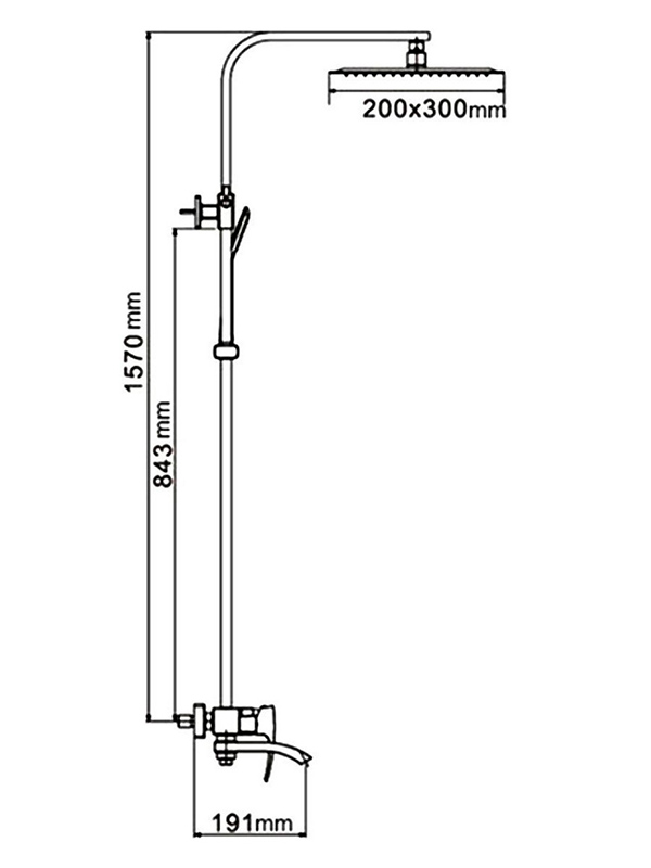 Душ/система GAPPO G2407-30 латунь /белый /лейка 2 реж /тропический душ 300х200мм - миниатюра №7