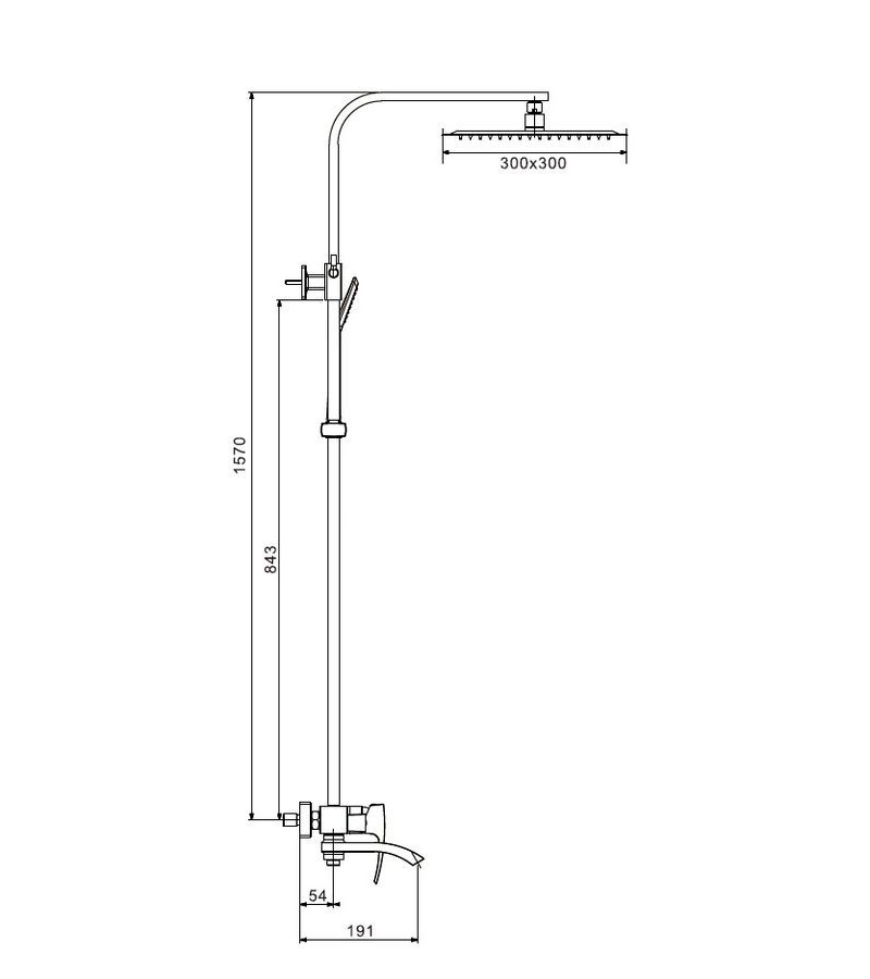 Душ/система GAPPO G2407-8 латунь/хром/белый /лейка 2 реж /тропический душ 300х200мм - миниатюра №6