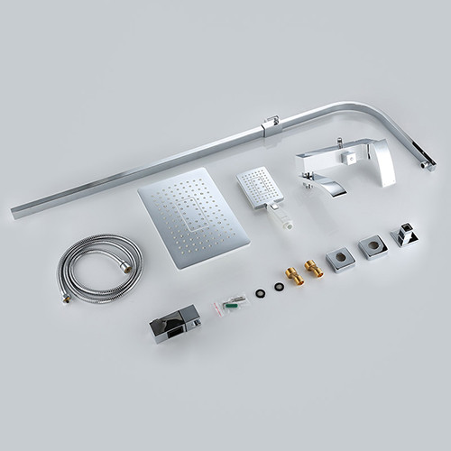 Душ/система GAPPO G2407-8 латунь/хром/белый /лейка 2 реж /тропический душ 300х200мм - Изображение №4