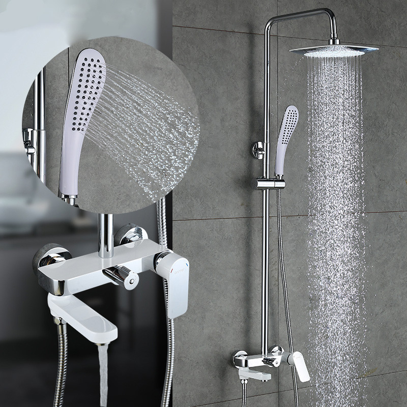 Душ/система GAPPO G2448 латунь/хром/белый /лейка 1 реж /тропический душ 230х230мм - Изображение №5