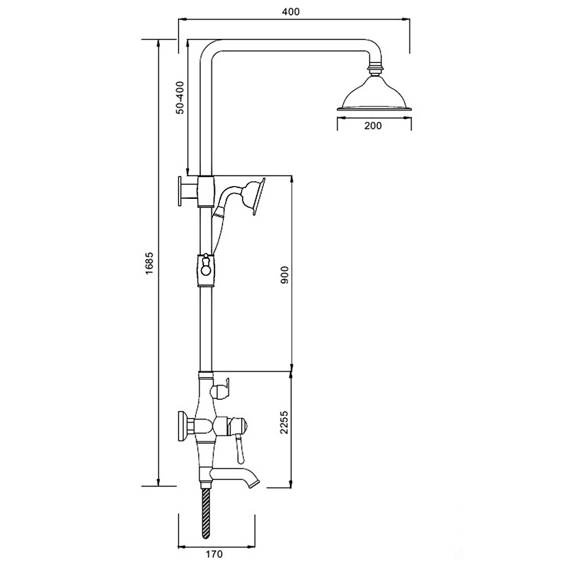 Душ/система хром  бронза    G2497-4    (с хруста)  GAPPO - миниатюра №7