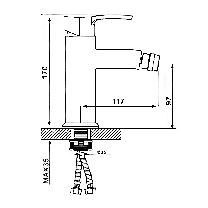 Смеситель д/биде GAPPO G5008 хром  (ф35) - Изображение №5