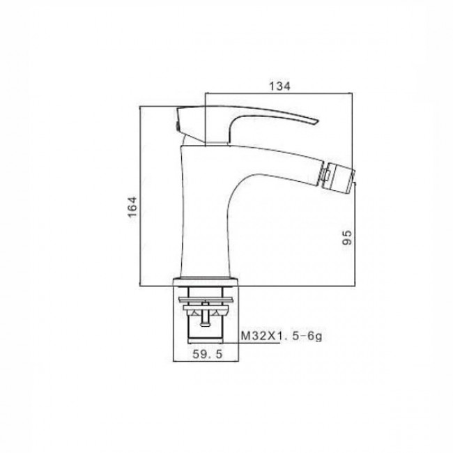 Смеситель д/биде GAPPO G5007 латунь /хром/ Ø35мм /гайка - Изображение №2