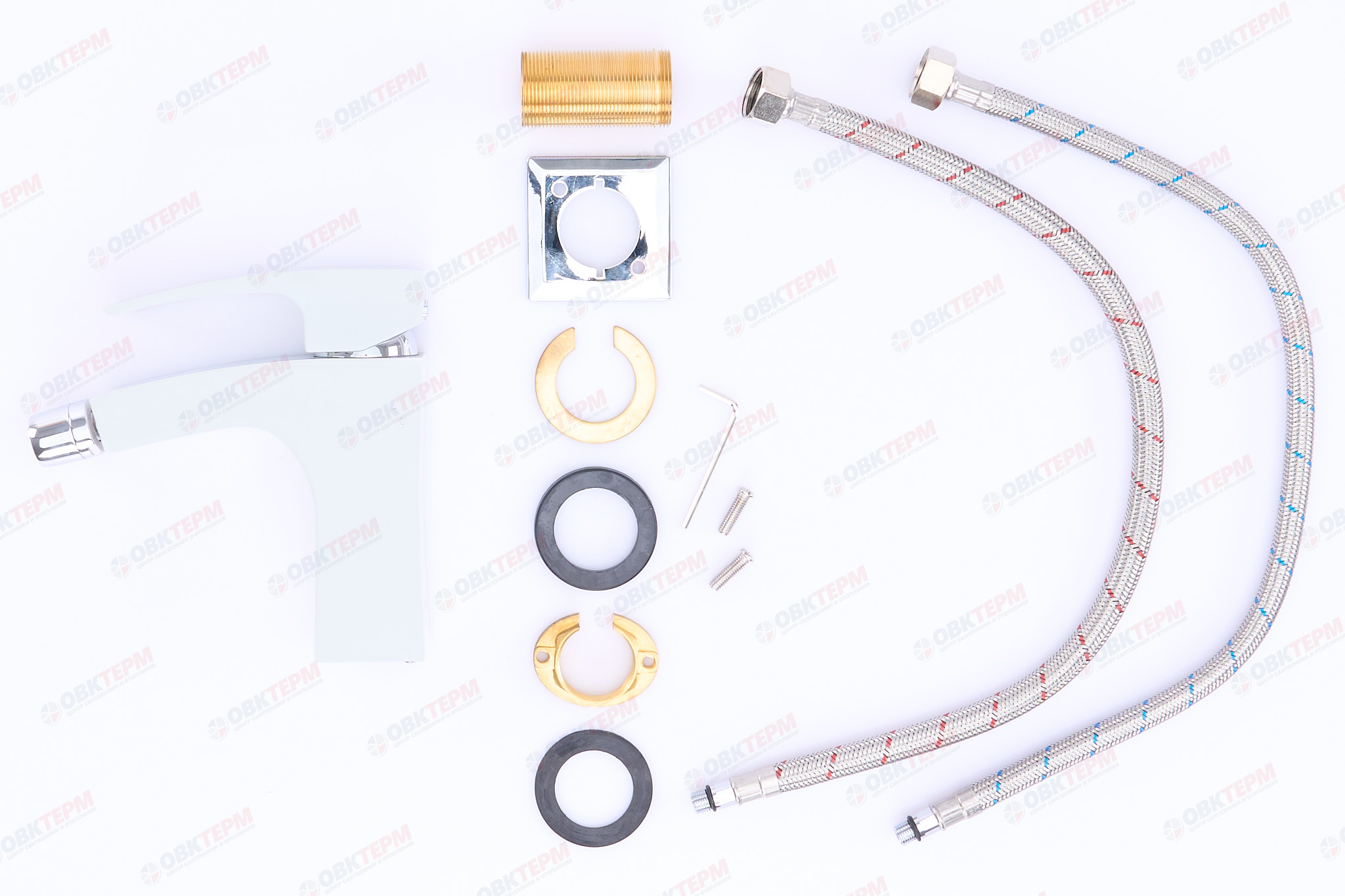 Смеситель д/биде GAPPO G5007-8 латунь /белый /Ø35мм /гайка - Изображение №4