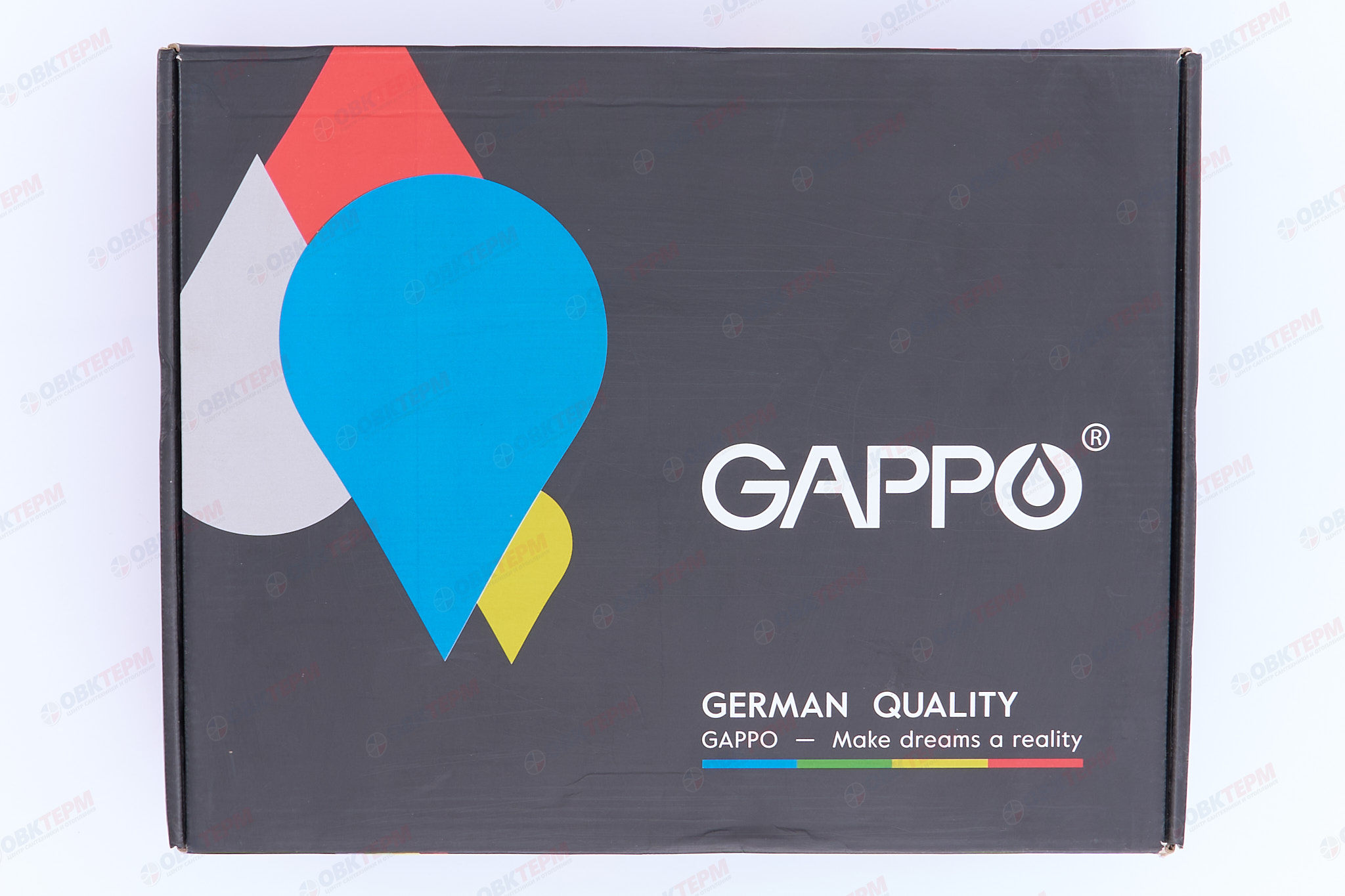 Смеситель врезной, в борт ванны, белый/хром, Ø35мм, лейка 1 реж., G1148-8,  GAPPO - миниатюра №11