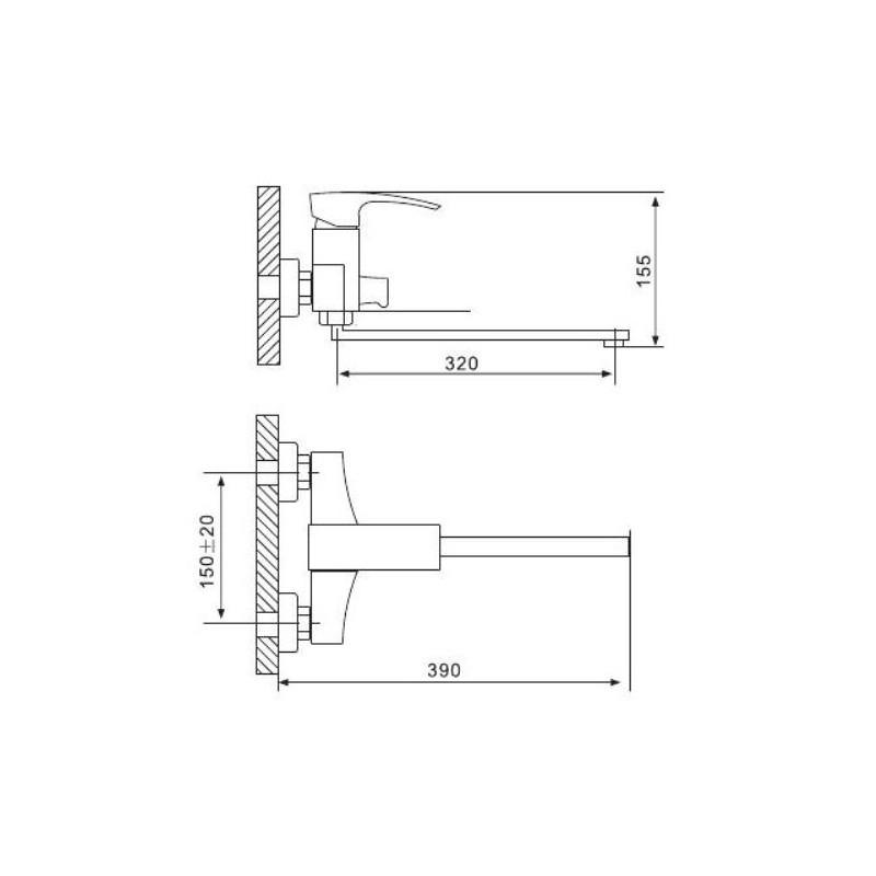 Смеситель д/ванны GAPPO G2207-7 латунь /белый /Ø35мм /лейка 2 реж., - миниатюра №6