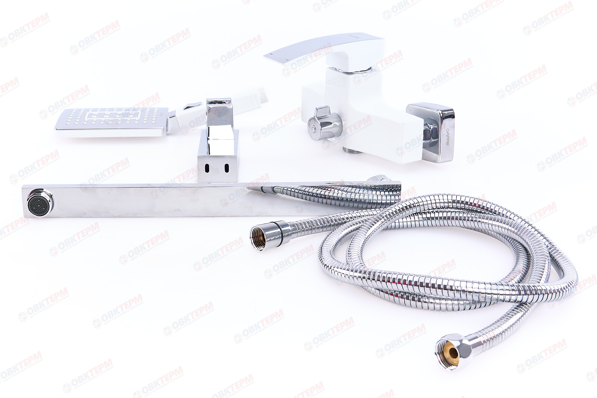 Смеситель д/ванны GAPPO G2207-7 латунь /белый /Ø35мм /лейка 2 реж., - миниатюра №9