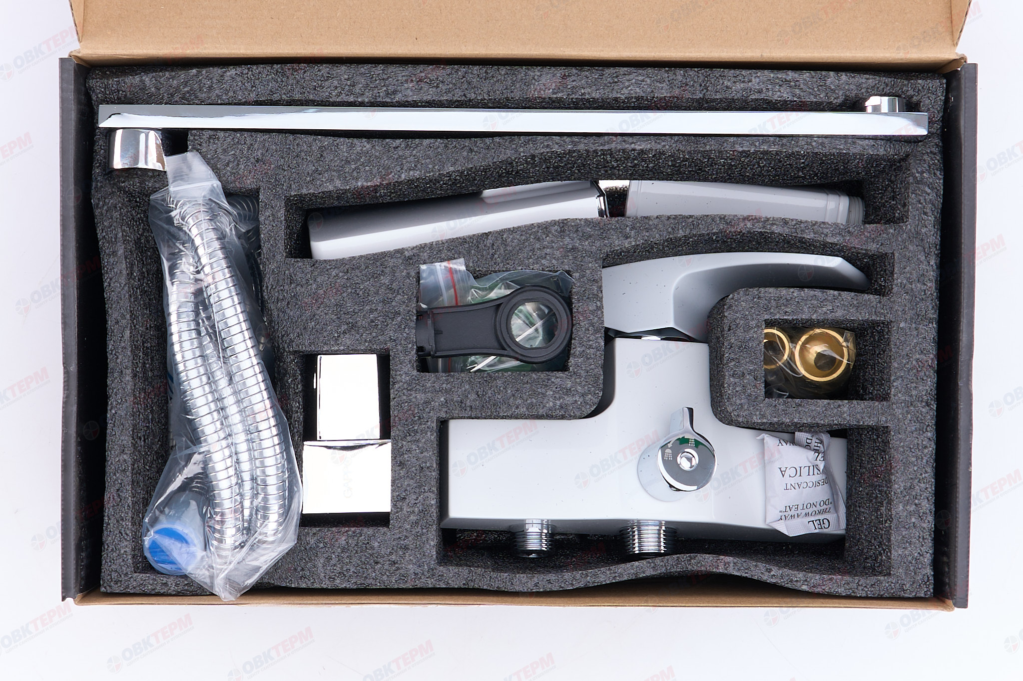 Смеситель д/ванны GAPPO G2207-7 латунь /белый /Ø35мм /лейка 2 реж., - миниатюра №11