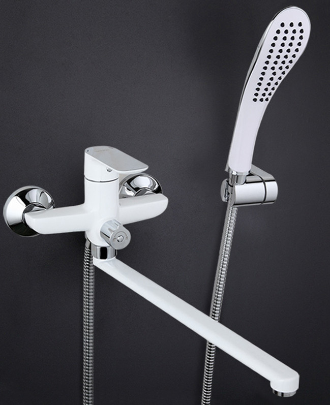 Смеситель д/ванны GAPPO G2248 латунь /белый /Ø35мм /лейка 1 реж., - миниатюра №6