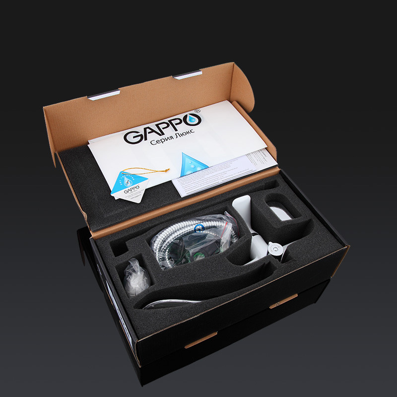 Смеситель д/ванны GAPPO G2248 латунь /белый /Ø35мм /лейка 1 реж., - Изображение №2