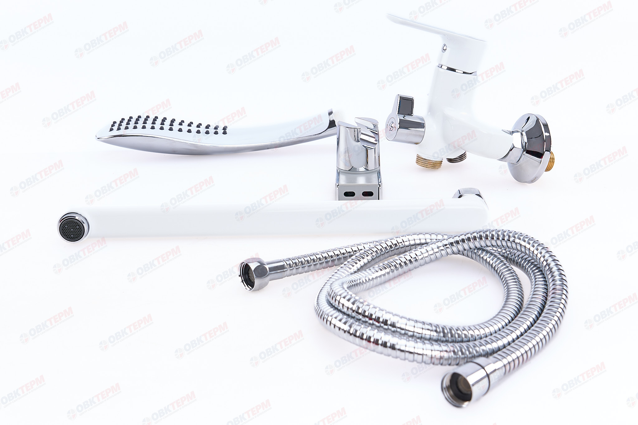 Смеситель д/ванны GAPPO G2248 латунь /белый /Ø35мм /лейка 1 реж., - миниатюра №9