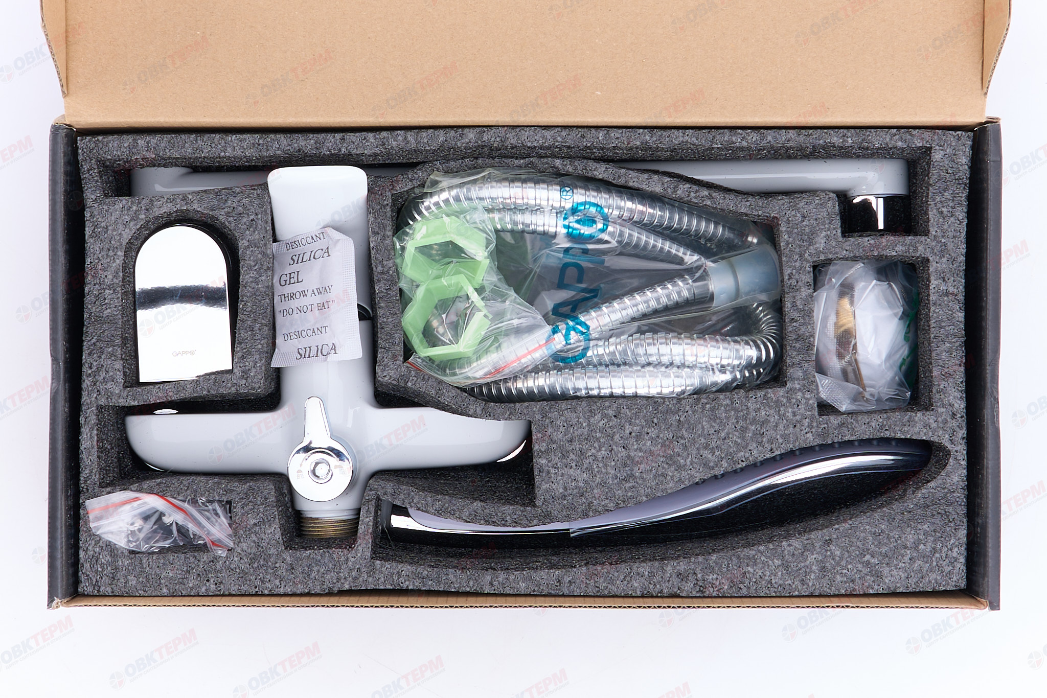 Смеситель д/ванны GAPPO G2248 латунь /белый /Ø35мм /лейка 1 реж., - миниатюра №11