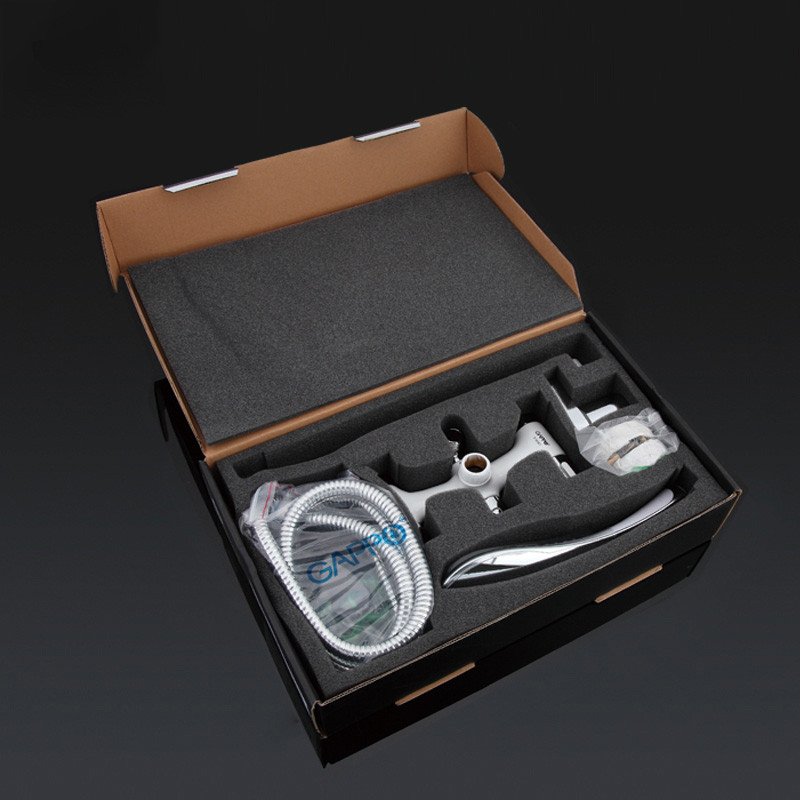 Смеситель д/ванны GAPPO G2249 латунь /белый /керам/буксы /лейка 1 реж. - Изображение №2