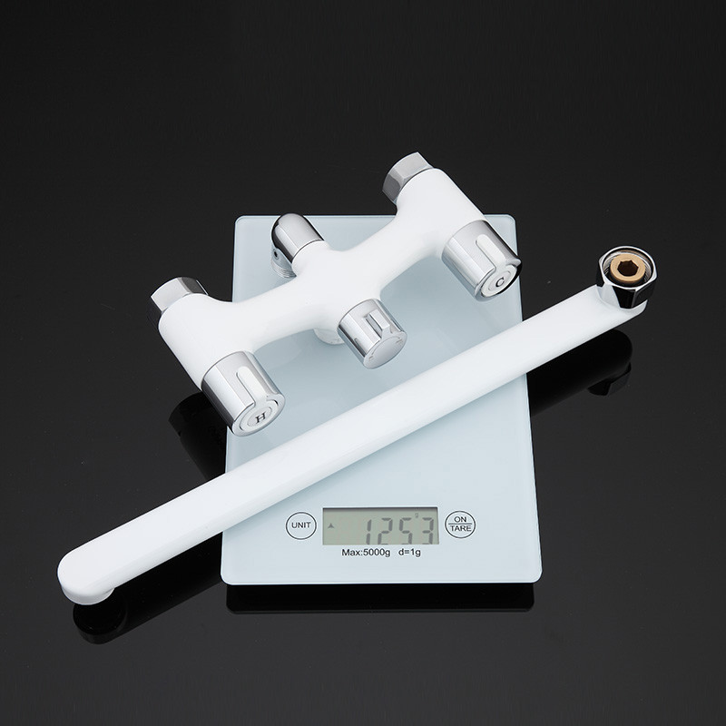 Смеситель д/ванны GAPPO G2249 латунь /белый /керам/буксы /лейка 1 реж. - Изображение №3