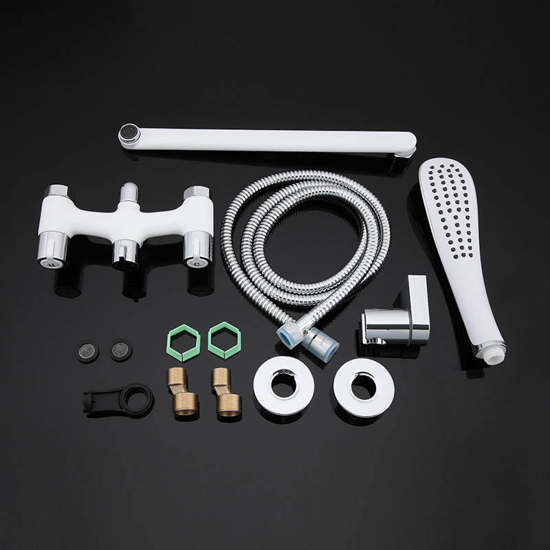 Смеситель д/ванны GAPPO G2249 латунь /белый /керам/буксы /лейка 1 реж. - Изображение №5