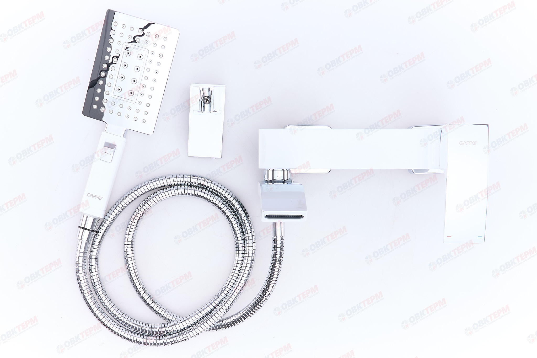 Смеситель д/ванны GAPPO G3207-8 латунь /белый /Ø35мм /лейка 2 реж - Изображение №4