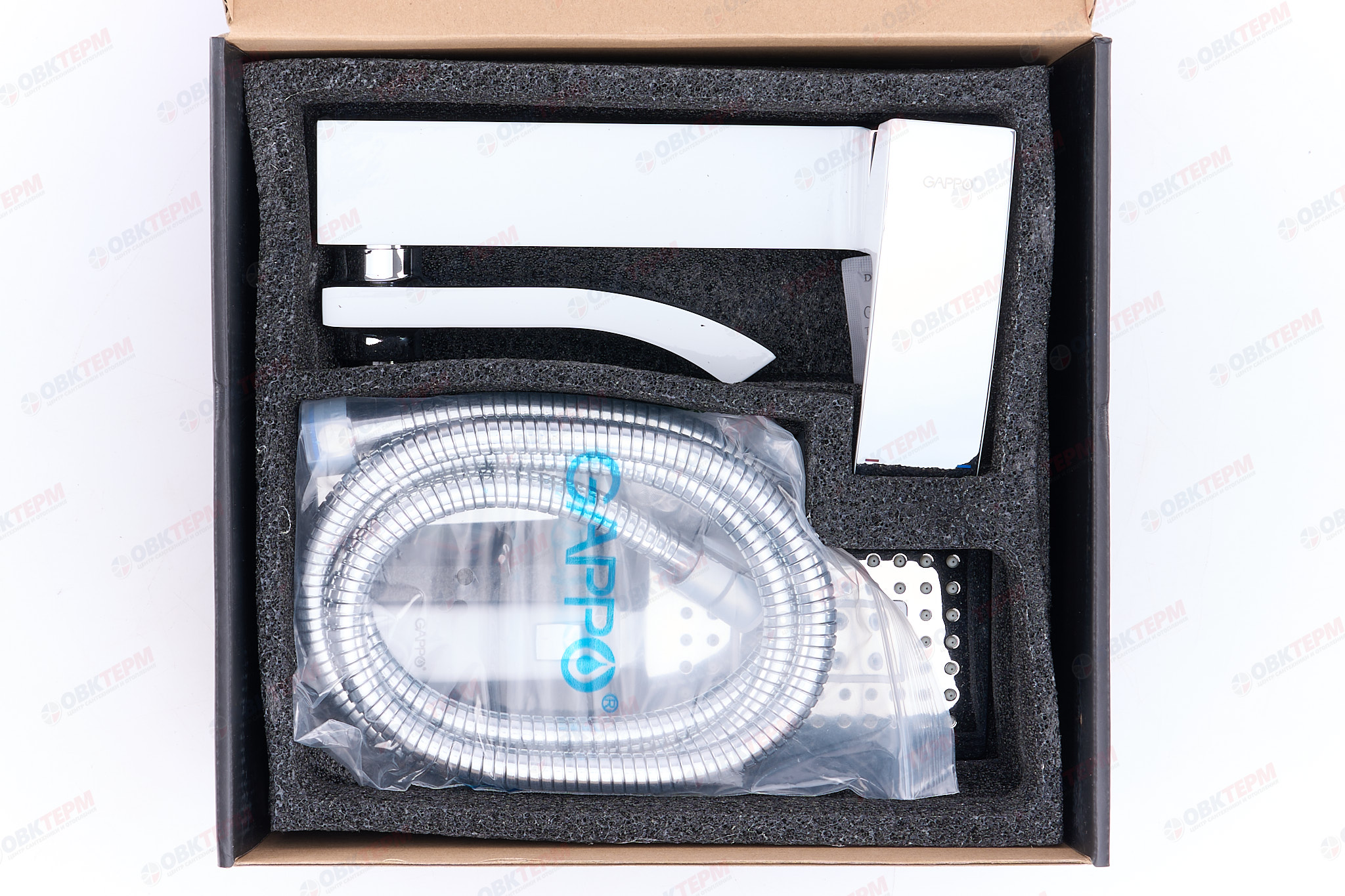 Смеситель д/ванны GAPPO G3207-8 латунь /белый /Ø35мм /лейка 2 реж - миниатюра №8