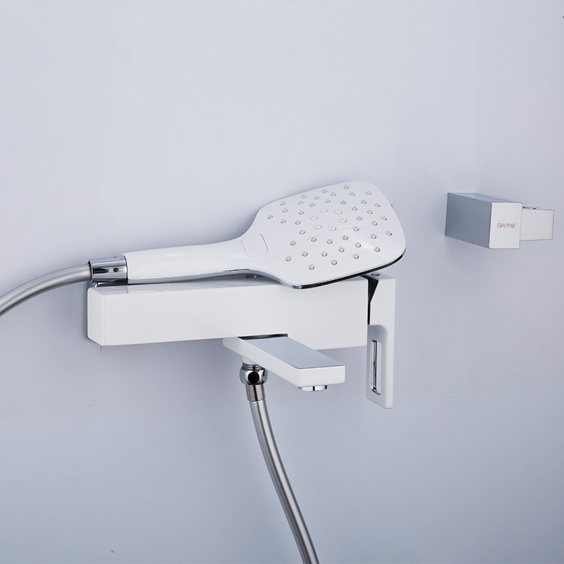 Смеситель д/ванны GAPPO G3217-8 латунь /белый /Ø35мм, лейка 3 реж. - миниатюра №7