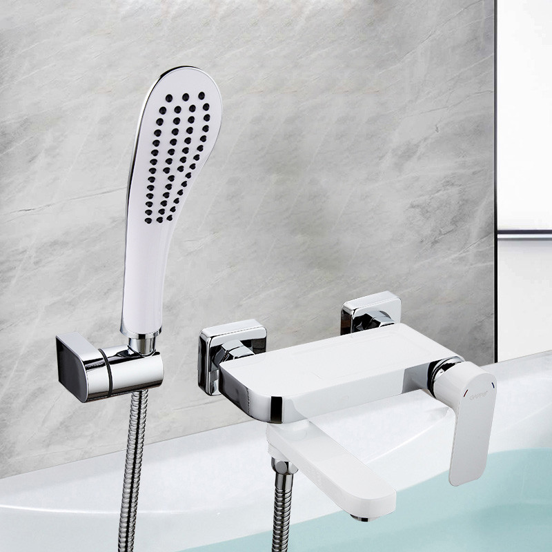 Смеситель д/ванны GAPPO G3248 латунь /белый /Ø35мм /лейка 1 реж., - миниатюра №6