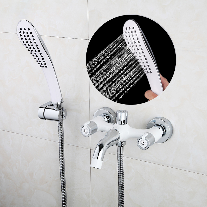 Смеситель д/ванны GAPPO G3249 латунь /белый /керам/буксы /лейка 1 реж - Изображение №5