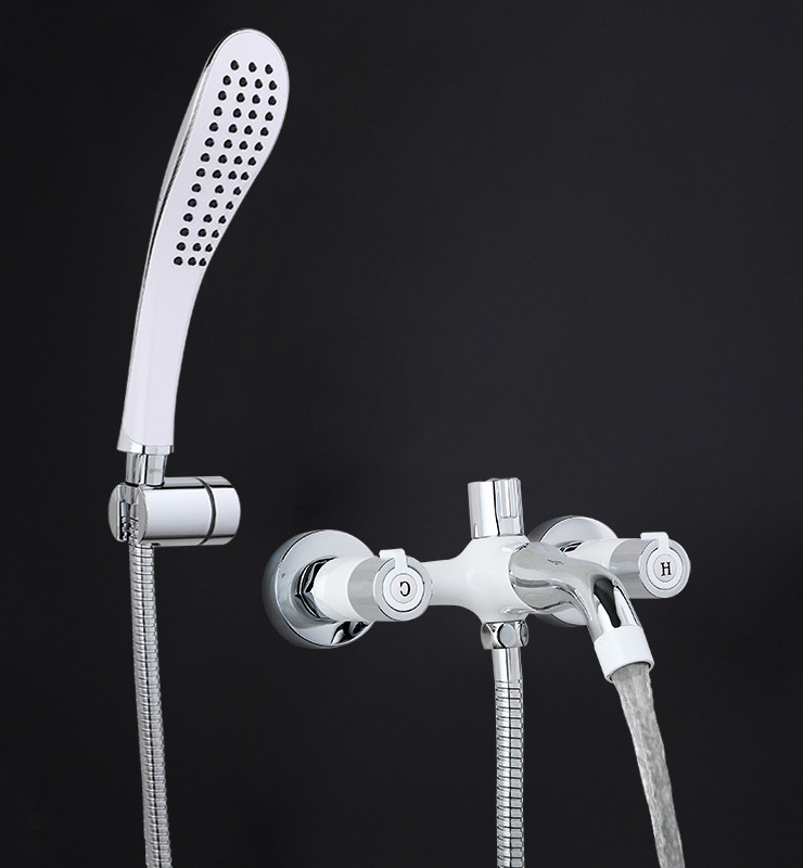 Смеситель д/ванны GAPPO G3249 латунь /белый /керам/буксы /лейка 1 реж - миниатюра №6