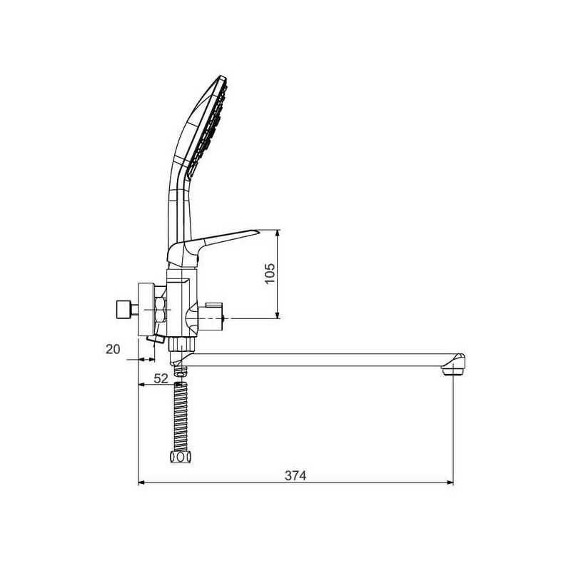 Смеситель д/ванны белый/золото  G2280*  (ф35, длинный  гусак, евро перекл)  GAPPO - миниатюра №7