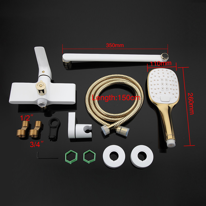 Смеситель д/ванны белый/золото  G2280*  (ф35, длинный  гусак, евро перекл)  GAPPO - Изображение №5