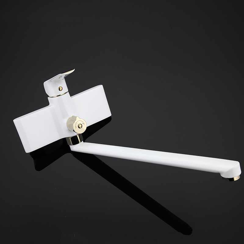 Смеситель д/ванны белый/золото  G2280*  (ф35, длинный  гусак, евро перекл)  GAPPO - миниатюра №6