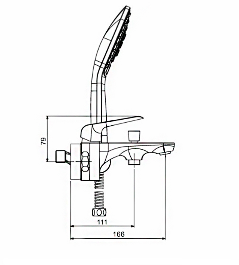 Смеситель д/ванны белый/золото  G3080*  (ф35, короткий гусак, евро перекл)  GAPPO - миниатюра №7