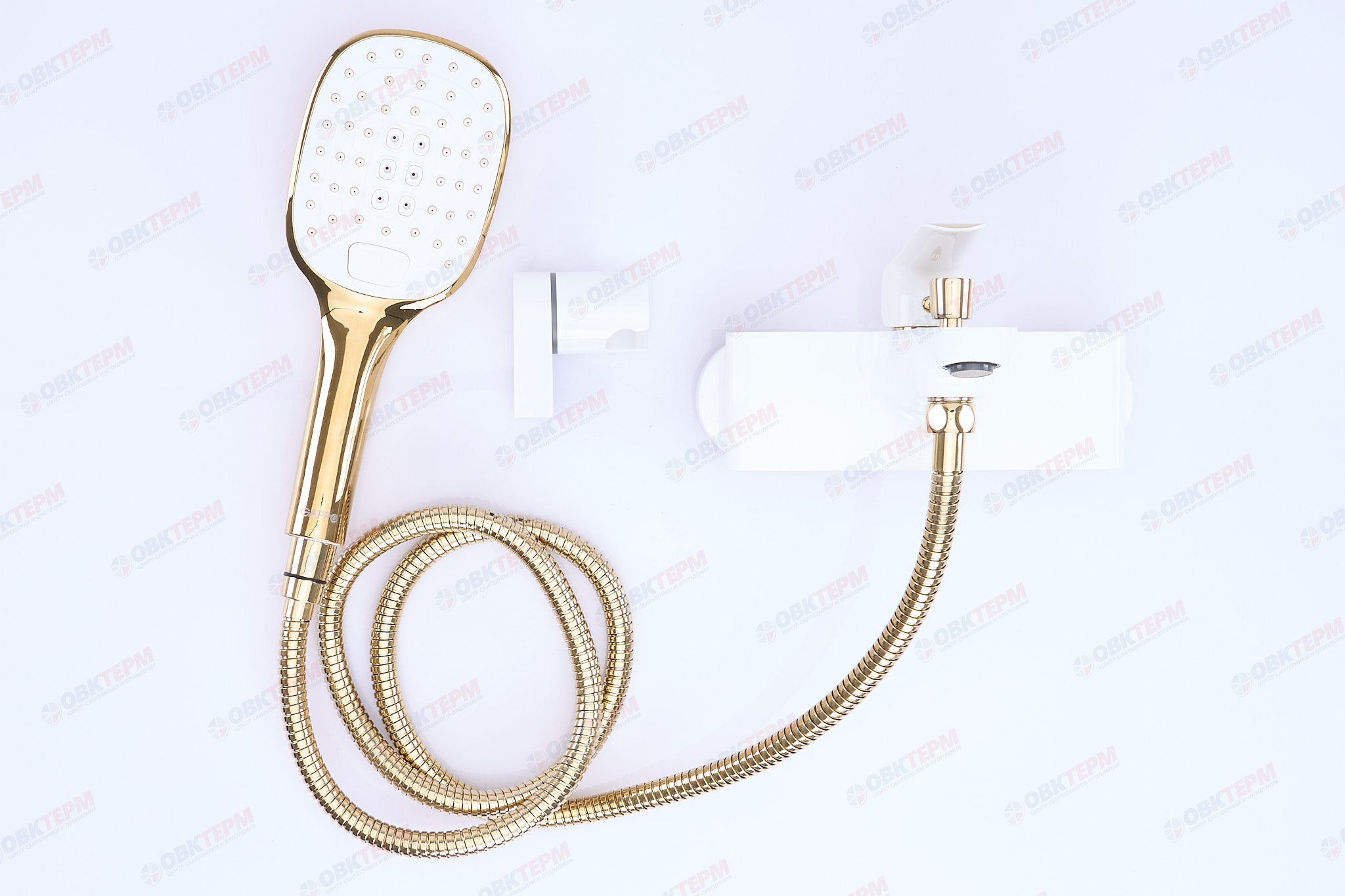 Смеситель д/ванны белый/золото  G3080*  (ф35, короткий гусак, евро перекл)  GAPPO - миниатюра №9