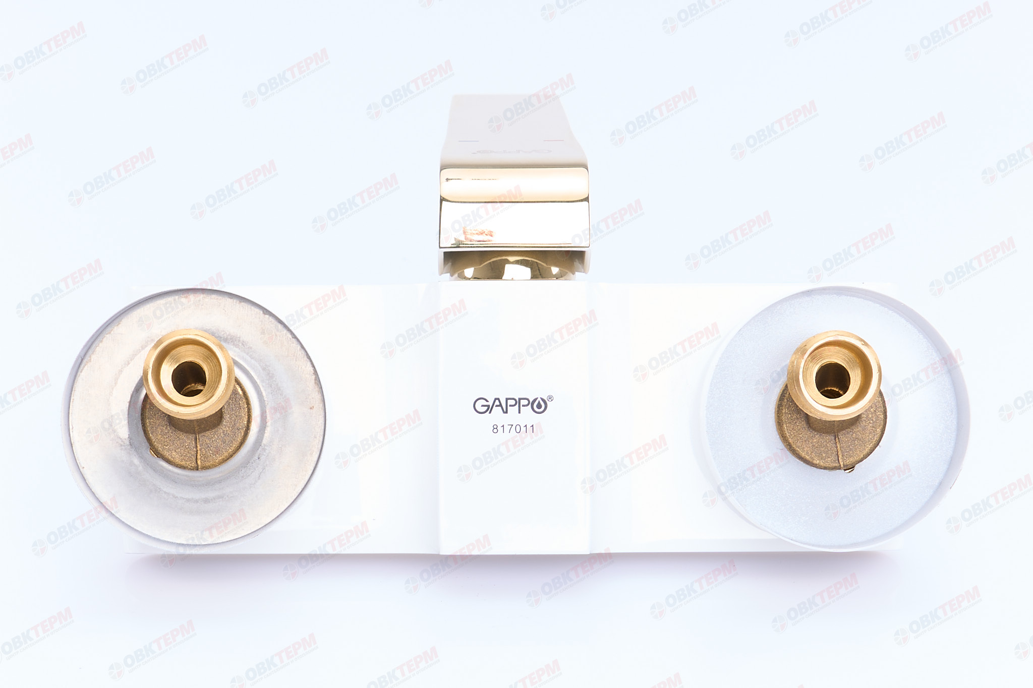 Смеситель д/ванны белый/золото  G3080*  (ф35, короткий гусак, евро перекл)  GAPPO - миниатюра №11