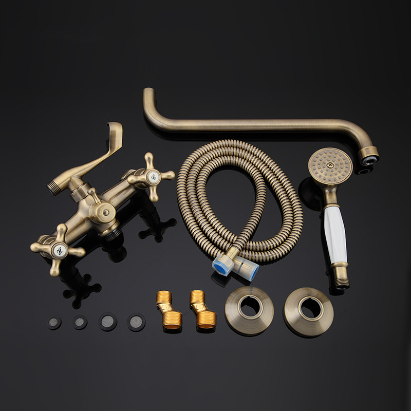 Смеситель д/ванны буксовый GAPPO G2263-4 латунь /бронза /керам/буксы, излив 350мм, лейка 1 реж - Изображение №4