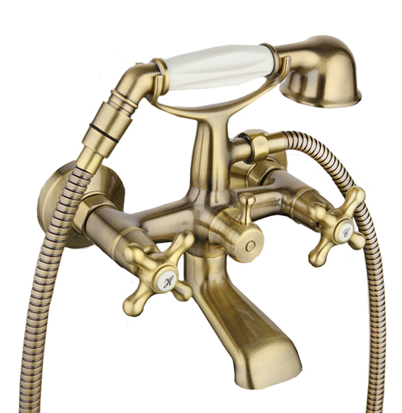 Смеситель д/ванны буксовый GAPPO G3263-4 латунь /бронза /керам/буксы, лейка 1 реж - Изображение №1