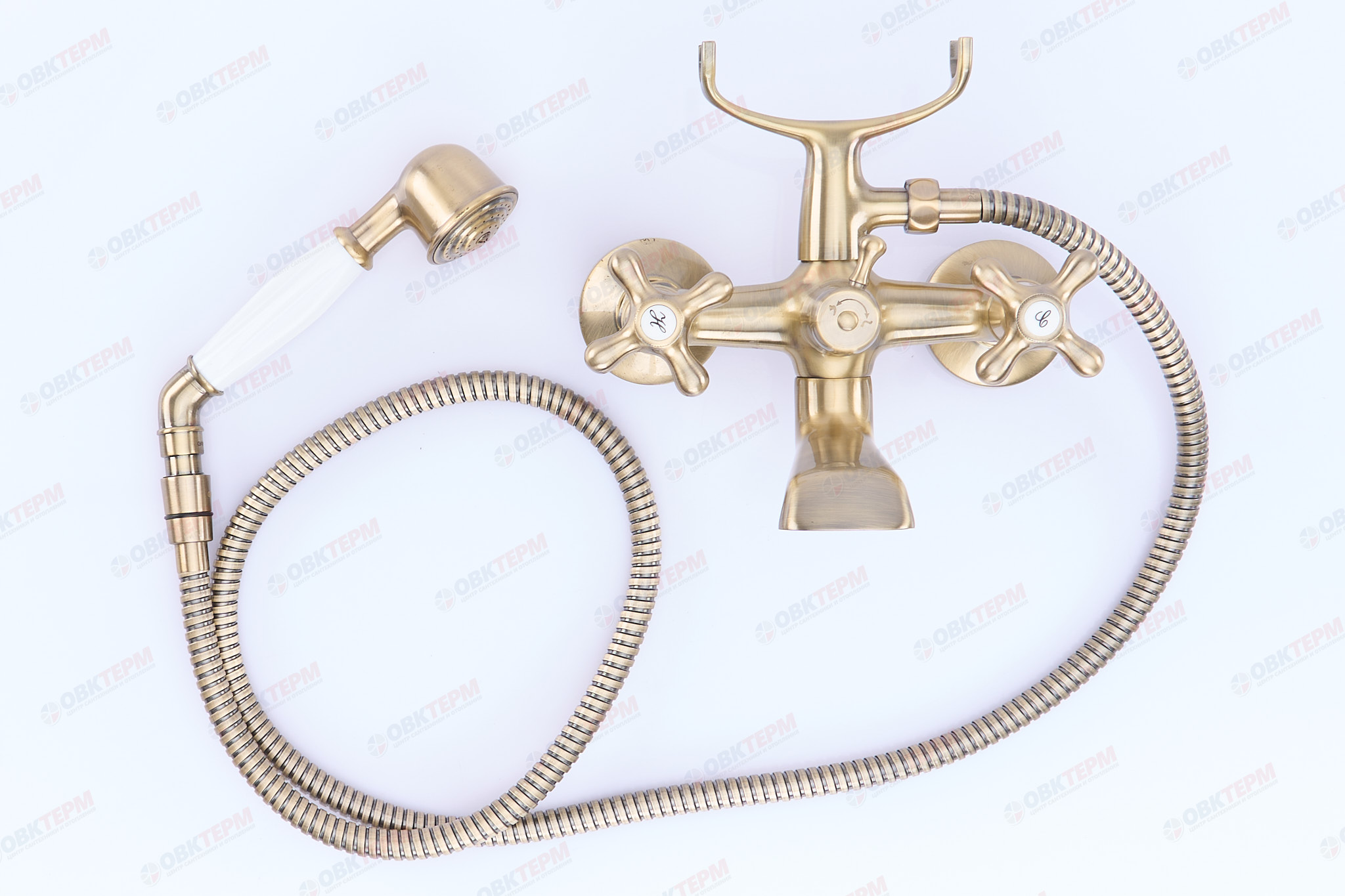 Смеситель д/ванны буксовый GAPPO G3263-4 латунь /бронза /керам/буксы, лейка 1 реж - миниатюра №8