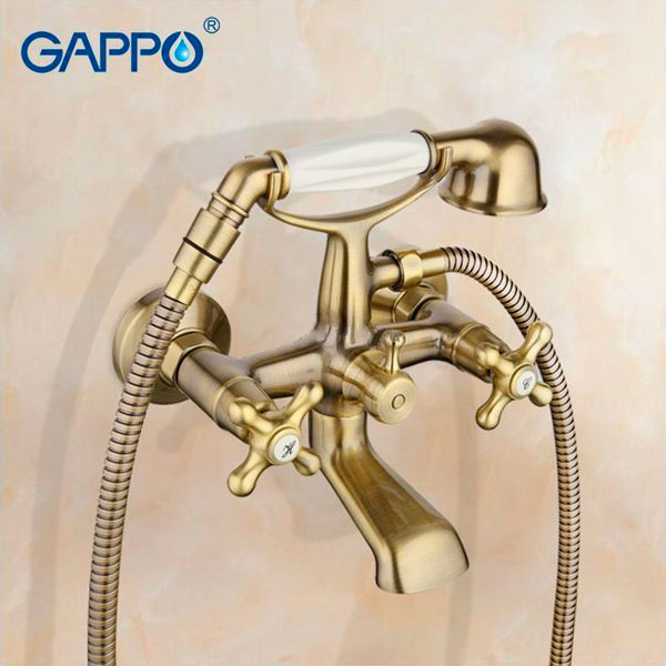 Смеситель д/ванны буксовый GAPPO G3263-4 латунь /бронза /керам/буксы, лейка 1 реж - миниатюра №7