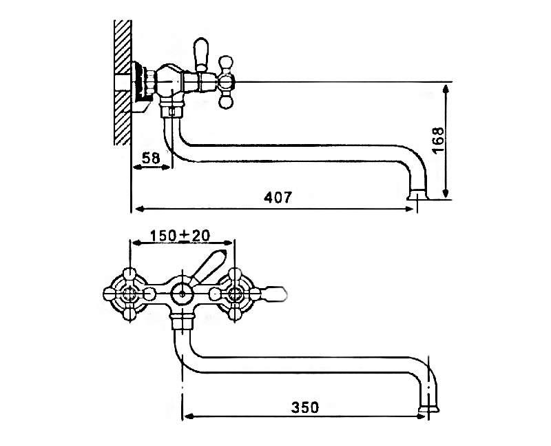 Смеситель д/ванны, красное золото, керам/буксы, излив 350мм, лейка 1 реж., G2265-3,  GAPPO - Изображение №2