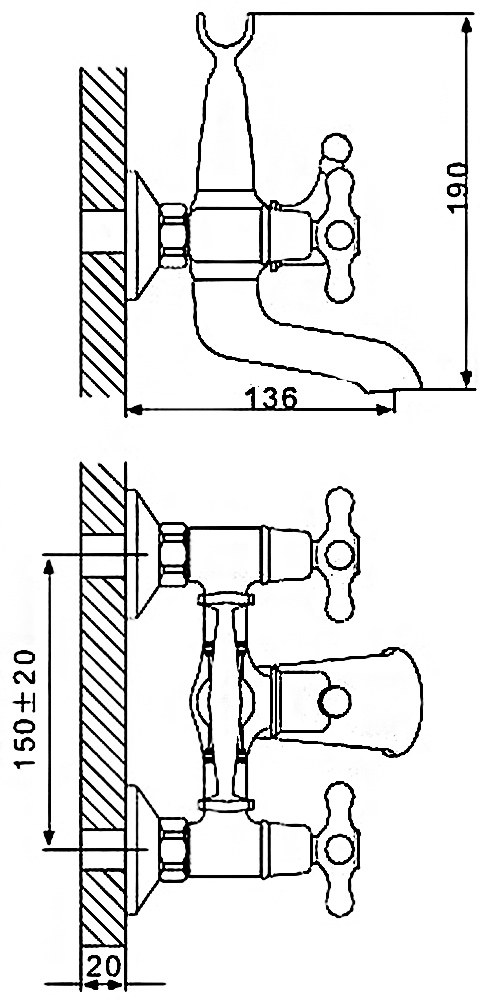Смеситель д/ванны красное золото  G3265-3*   (короткий гусак, евро перекл 90, п/об)   GAPPO - Изображение №2