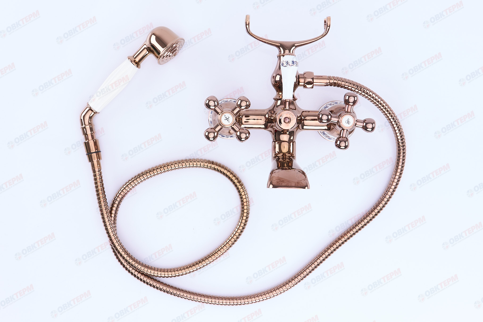 Смеситель д/ванны красное золото  G3265-3*   (короткий гусак, евро перекл 90, п/об)   GAPPO - Изображение №3