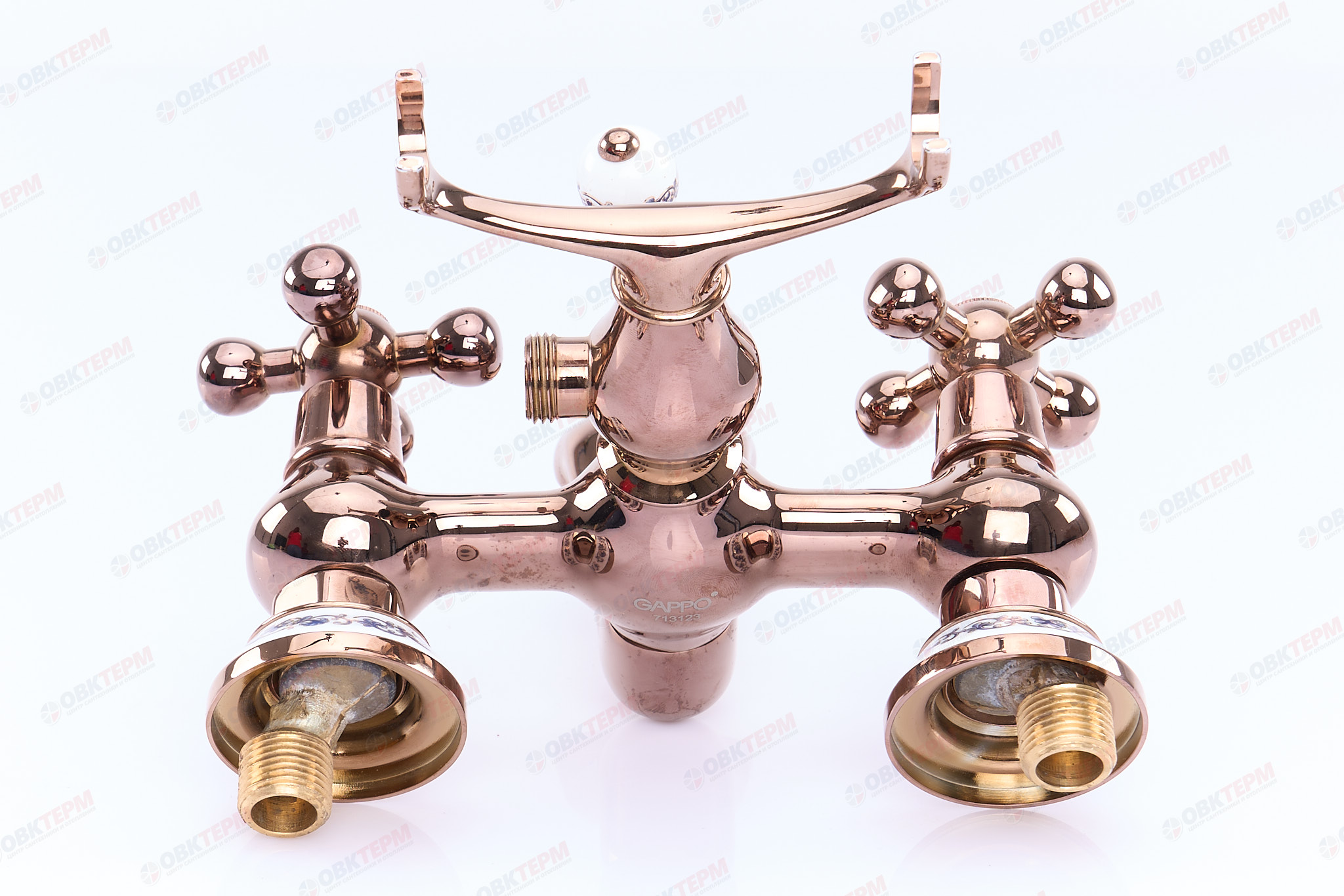 Смеситель д/ванны красное золото  G3265-3*   (короткий гусак, евро перекл 90, п/об)   GAPPO - Изображение №5