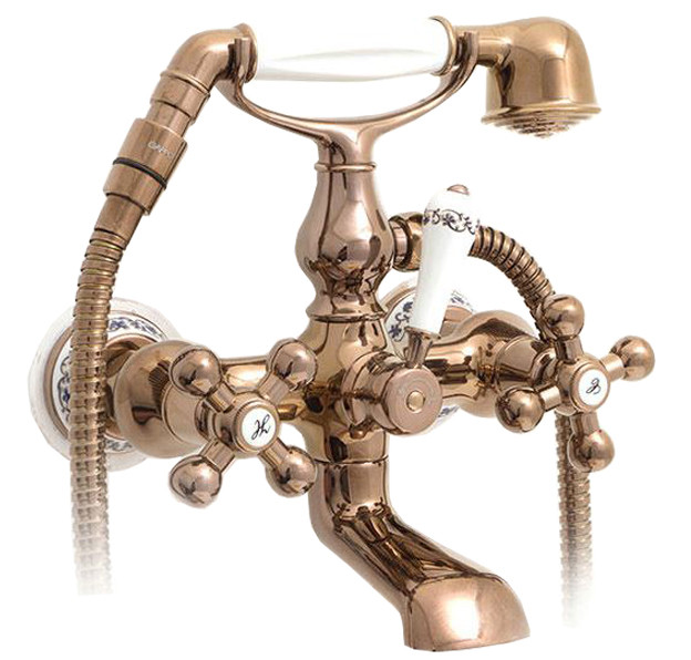 Смеситель д/ванны красное золото  G3265-3*   (короткий гусак, евро перекл 90, п/об)   GAPPO - Изображение №1