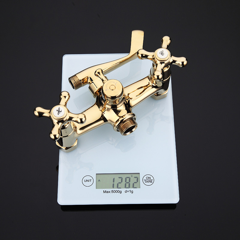 Смеситель д/ванны позолота G2263-6*   (длинный гусак 35 см, евро перекл. 120,  крест, п/об)  GAPPO - Изображение №3