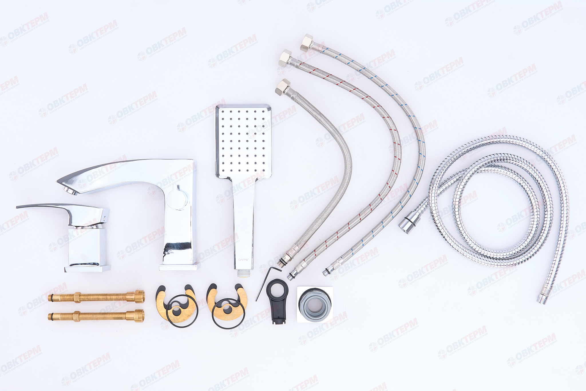 Смеситель в борт ванны GAPPO G1107 латунь /хром, Ø35мм, лейка 1 реж. - миниатюра №8