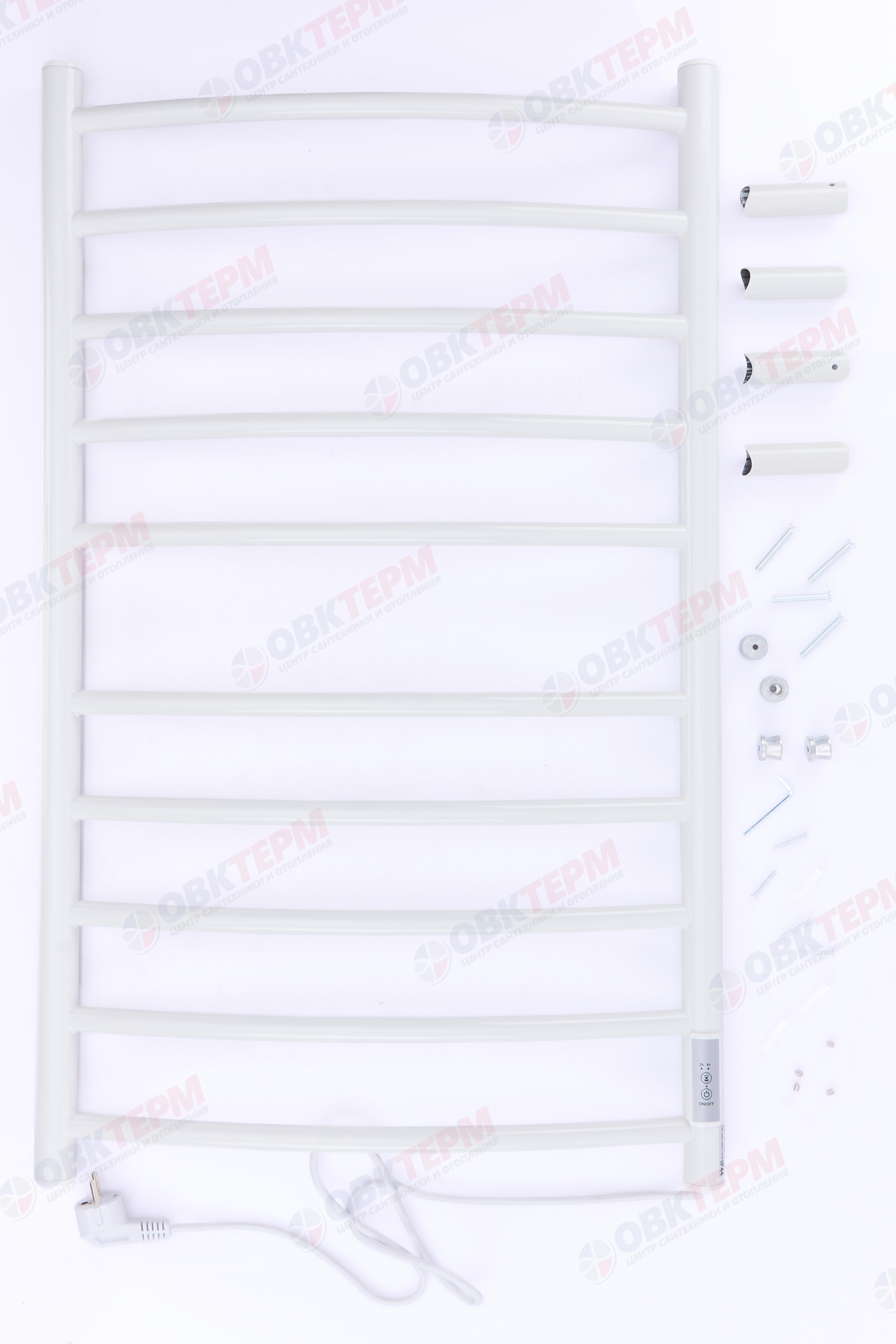 ZERIX EPF-5386R-10T Полотенцесушитель НЕРЖ 135W, 220-240V с таймером (цв.белый)(5 шт/ящ) 530*870мм - Изображение №4