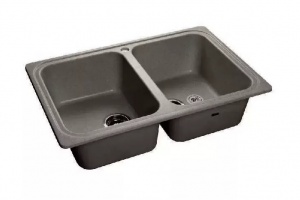 Мойка прямоугольная двойная 780*510*200 GRANMILL 43 темно-серый матовая - изображение №1