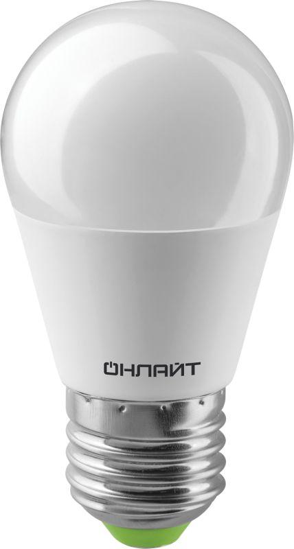 Лампа светодиодная ОНЛАЙТ E27 8Вт шар 2700К 71626 - Изображение №1